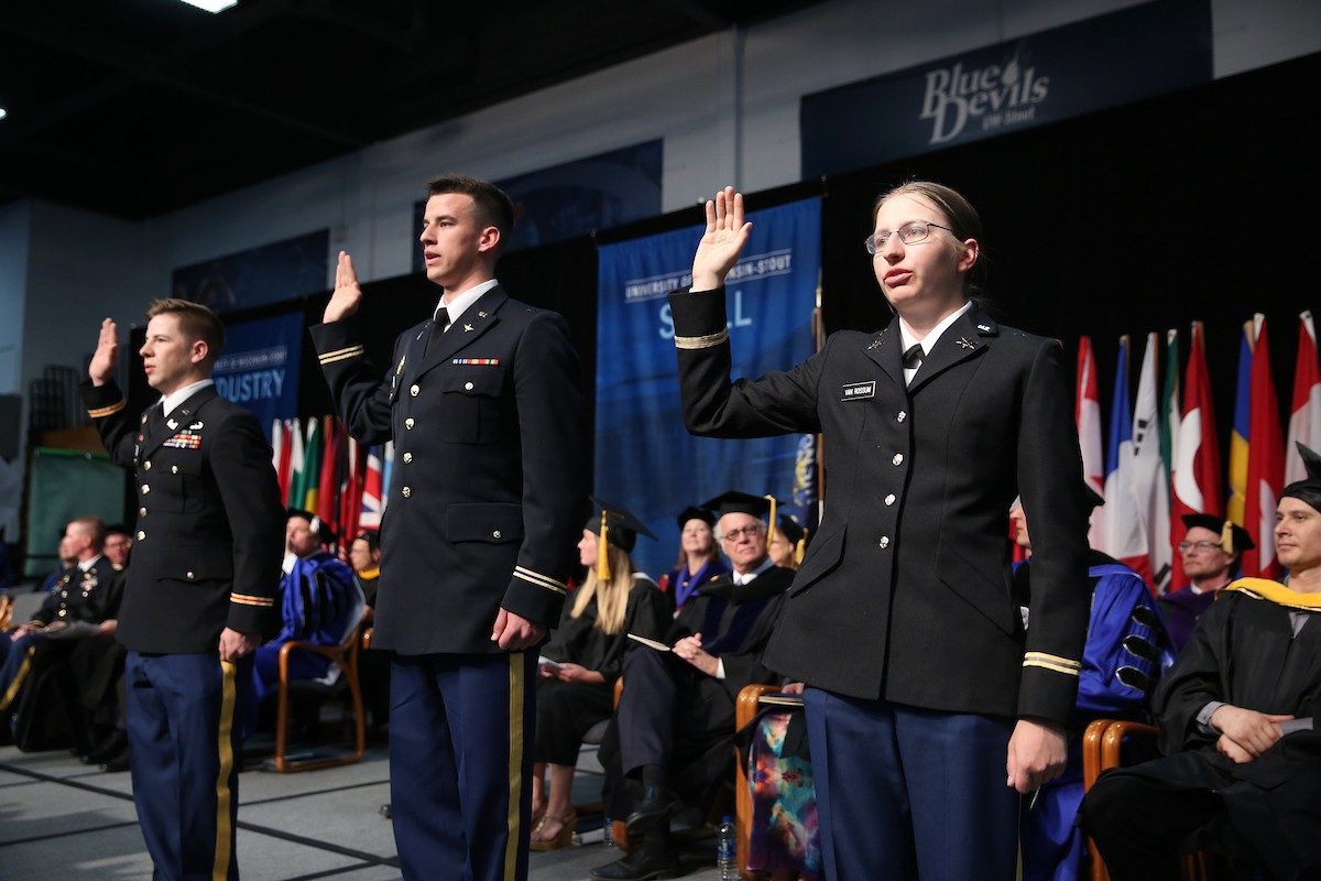 Second lieutenants commissioned at commencement