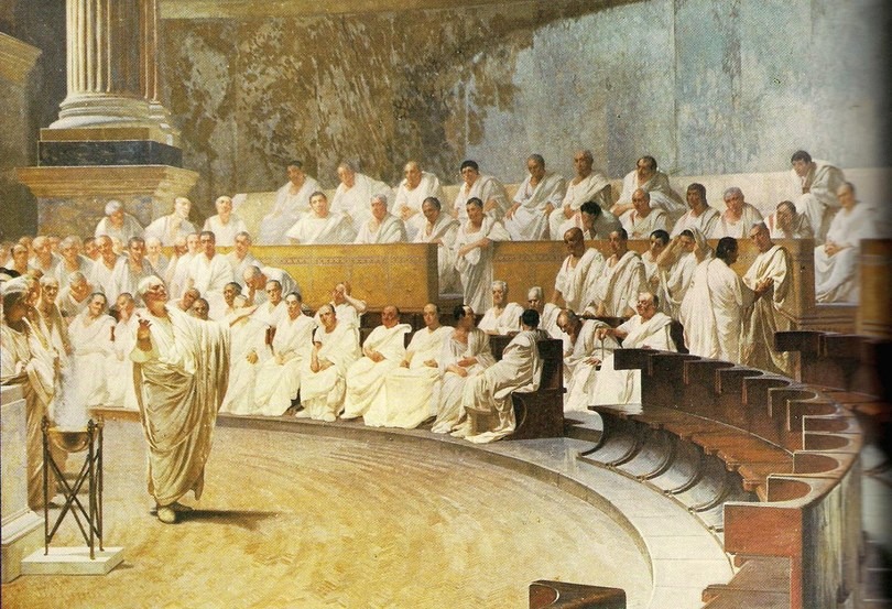 Artist's depiction of an amphitheater like those used in Ancient Greece.